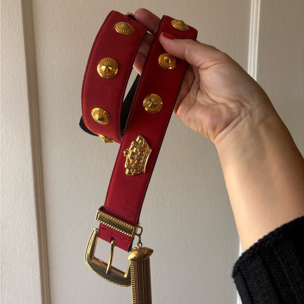 SOLD Vintage Red and Brass Escada Belt